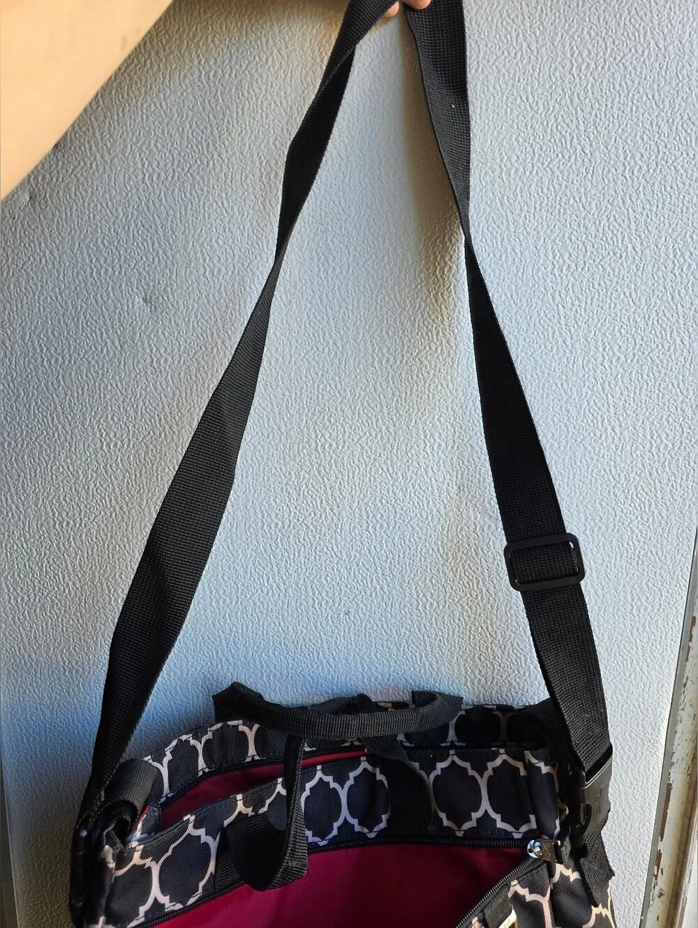 Skip Hop Black Geometric Polka Dot Gorpcore Travel Diaper Messenger Tote Bag